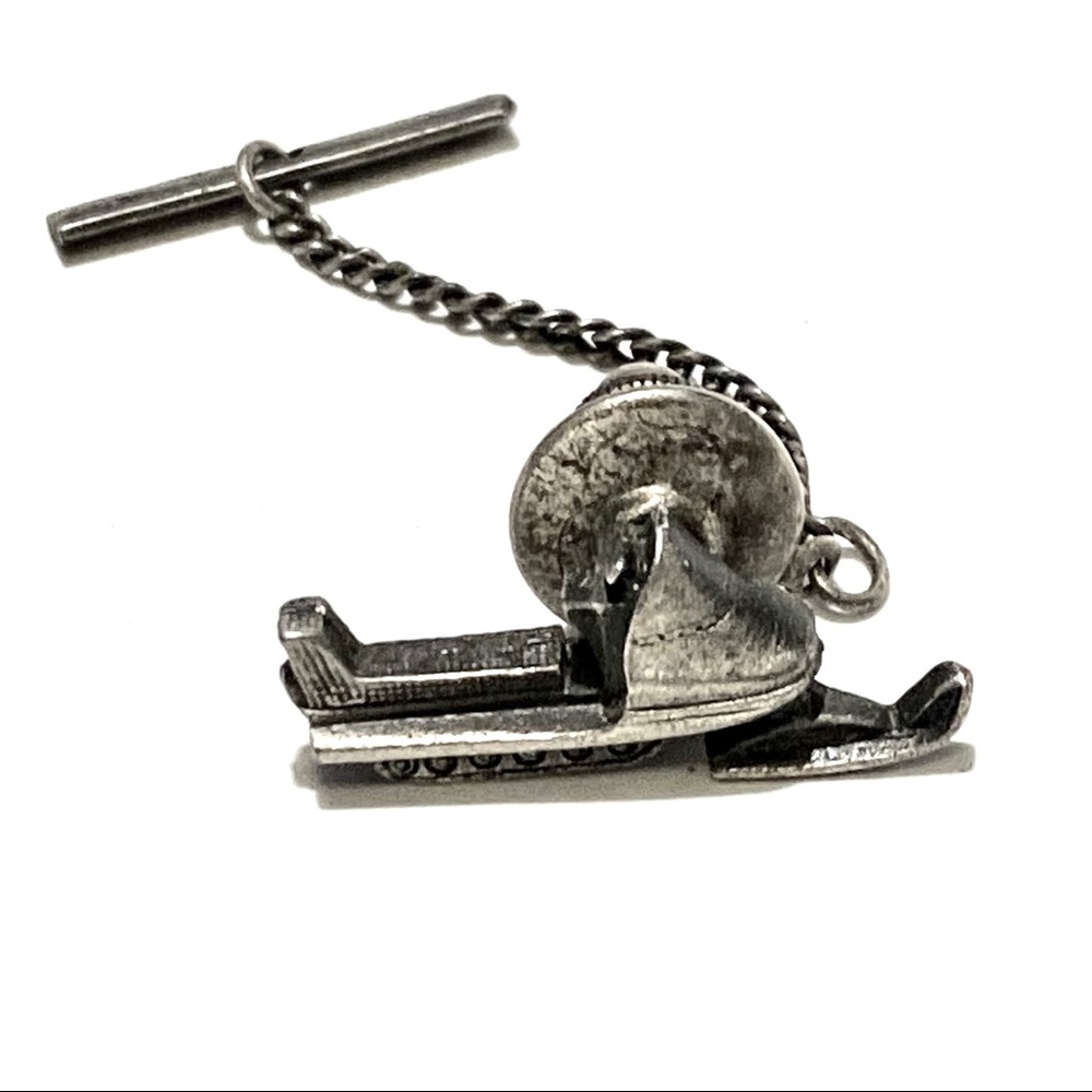 Vintage Men’s Tie Tack Designer Snowmobile Pin